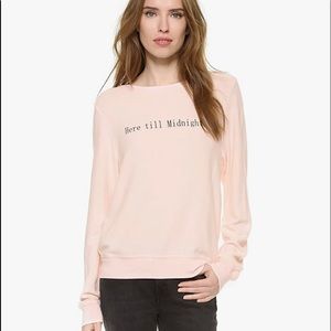 Wildfox Here Til’ Midnight Baggy Beach Jumper in Chapstick Pink Size Medium